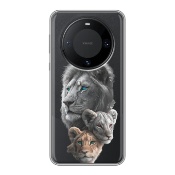 Силиконовый чехол на Huawei Mate 60 Pro с принтом Львы