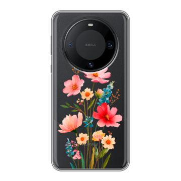 Силиконовый чехол на Huawei Mate 60 Pro с принтом Цветы