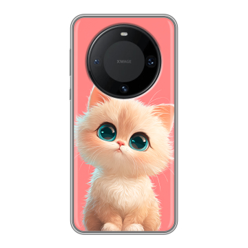Силиконовый чехол на Huawei Mate 60 Pro с принтом Розовый котенок