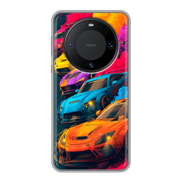 Силиконовый чехол на Huawei Mate 60 Pro с принтом Тачки