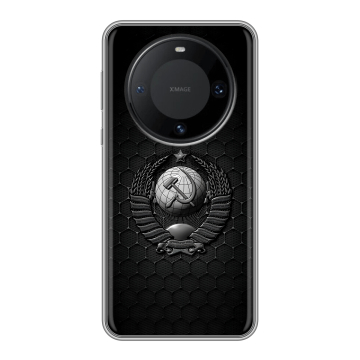 Силиконовый чехол на Huawei Mate 60 Pro с принтом Герб Флаг СССР