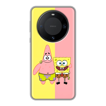 Силиконовый чехол на Huawei Mate 60 Pro с принтом Спанч боб Спанчбоб