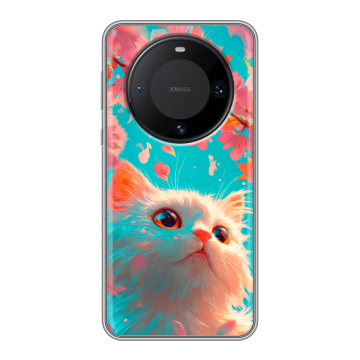 Силиконовый чехол на Huawei Mate 60 Pro с принтом Красивый кот