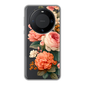 Силиконовый чехол на Huawei Mate 60 Pro с принтом цветы