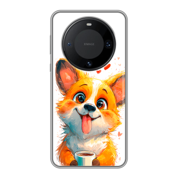 Силиконовый чехол на Huawei Mate 60 Pro с принтом корги Силиконовый чехол на Huawei Mate 60 Pro с принтом корги