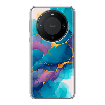 Силиконовый чехол на Huawei Mate 60 Pro с принтом Мрамор блестки