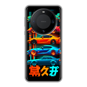 Силиконовый чехол на Huawei Mate 60 Pro с принтом машины тачки