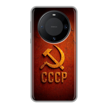 Силиконовый чехол на Huawei Mate 60 Pro с принтом Флаг Герб СССР