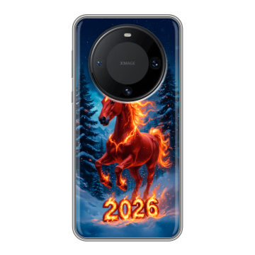 Силиконовый чехол на Huawei Mate 60 Pro с принтом Новый год коня
