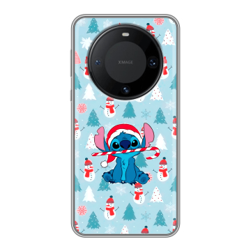 Силиконовый чехол на Huawei Mate 60 Pro с принтом Стич Новый год