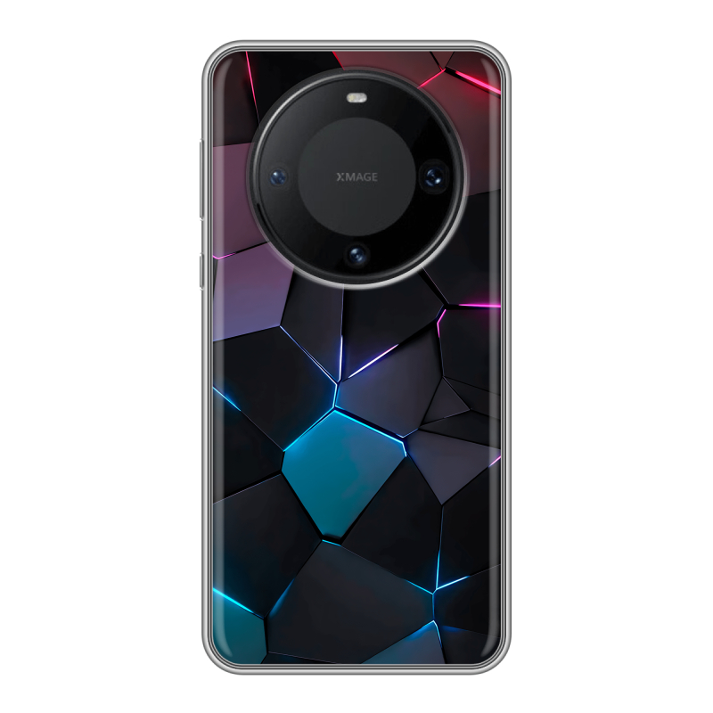 Силиконовый чехол на Huawei Mate 60 Pro с принтом Геометрия неона Силиконовый чехол на Huawei Mate 60 Pro с принтом Геометрия неона