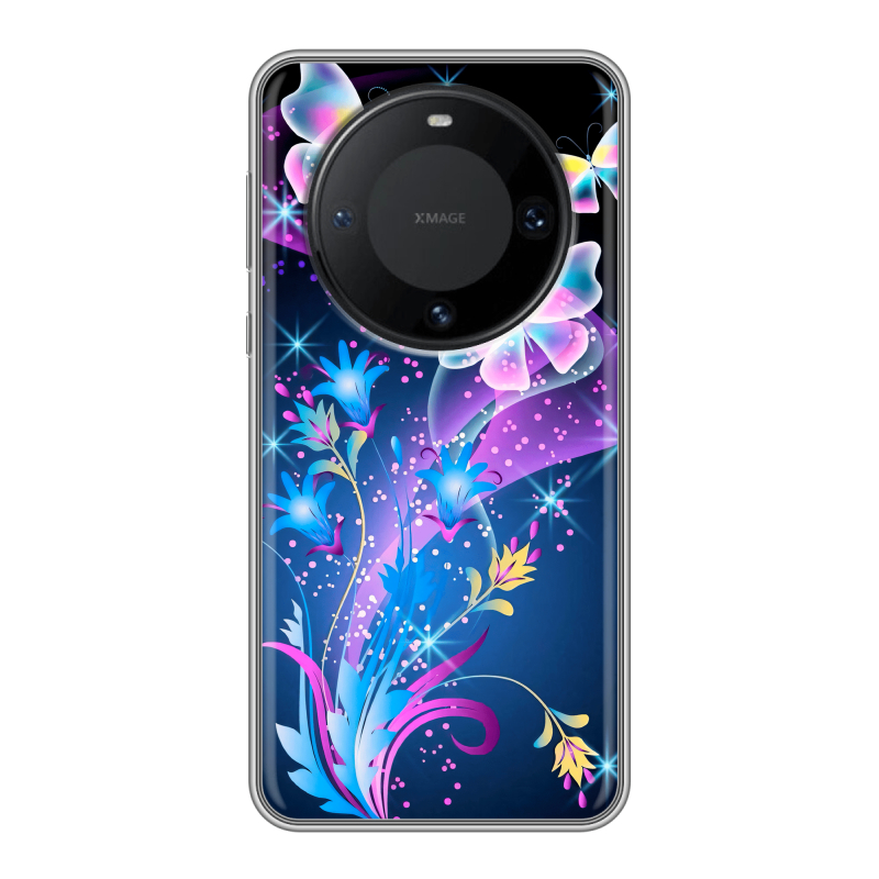 Силиконовый чехол на Huawei Mate 60 Pro с принтом Бабочки Силиконовый чехол на Huawei Mate 60 Pro с принтом Бабочки