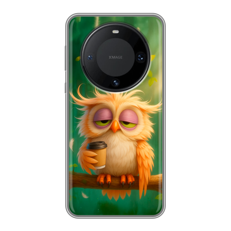 Силиконовый чехол на Huawei Mate 60 Pro с принтом сова Силиконовый чехол на Huawei Mate 60 Pro с принтом сова