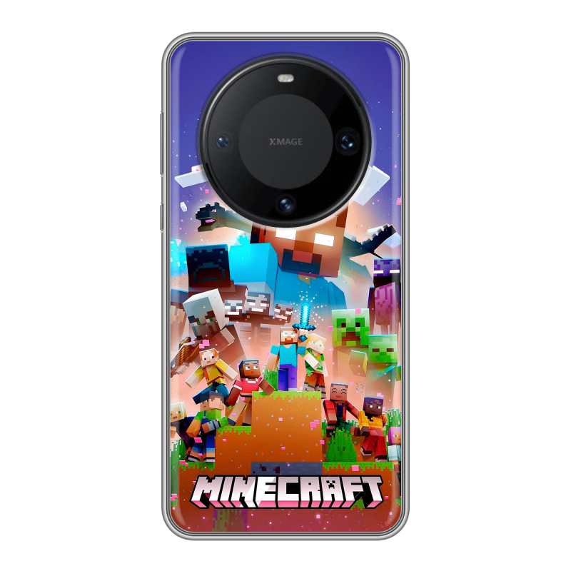 Силиконовый чехол на Huawei Mate 60 Pro с принтом Майнкрафт Minecraft Силиконовый чехол на Huawei Mate 60 Pro с принтом Майнкрафт Minecraft