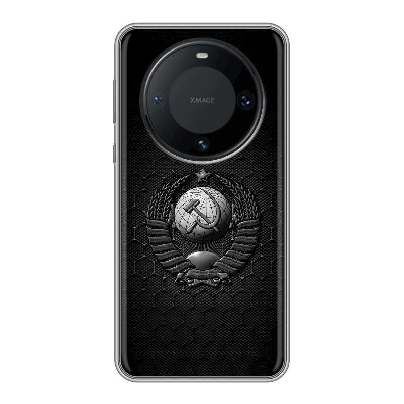 Силиконовый чехол на Huawei Mate 60 Pro с принтом Герб Флаг СССР Силиконовый чехол на Huawei Mate 60 Pro с принтом Герб Флаг СССР