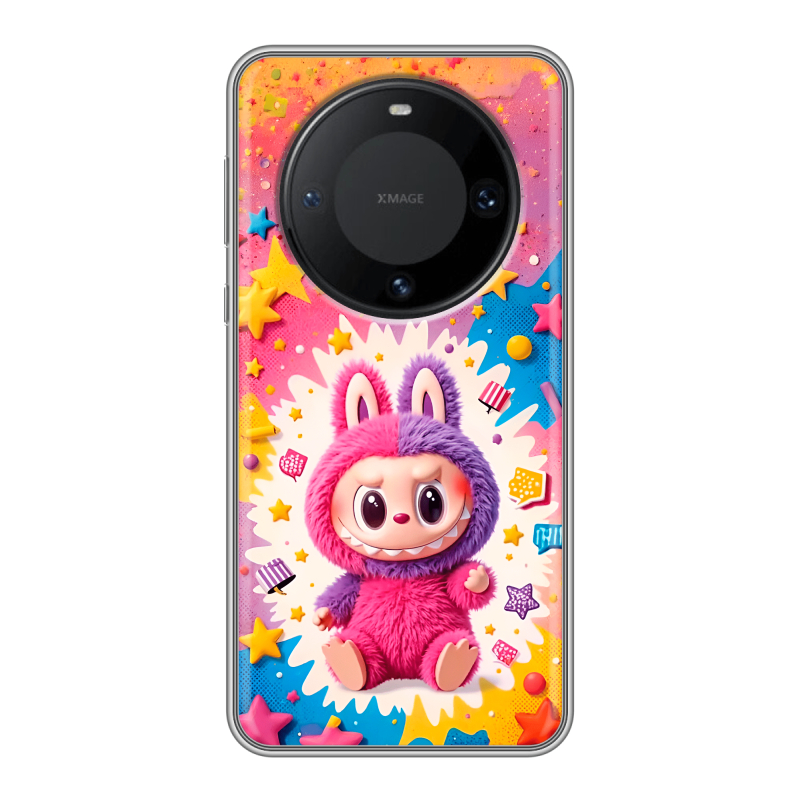 Силиконовый чехол на Huawei Mate 60 Pro с принтом Labubu Лабубу Силиконовый чехол на Huawei Mate 60 Pro с принтом Labubu Лабубу