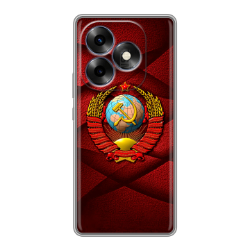 Силиконовый чехол на Itel S23 Plus с принтом Герб СССР