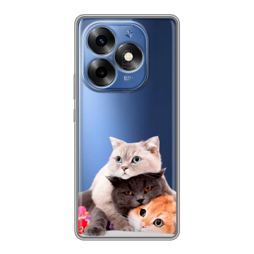Силиконовый чехол на Itel S23 Plus с принтом Кошки