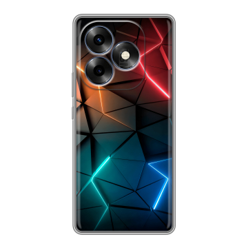 Силиконовый чехол на Itel S23 Plus с принтом Абстракция неон