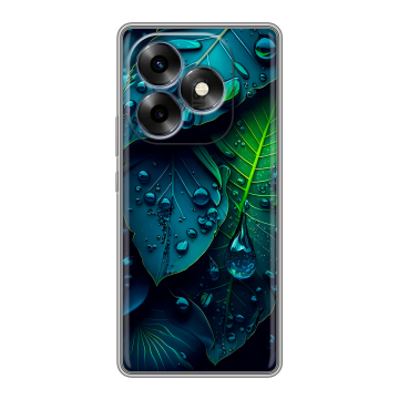 Силиконовый чехол на Itel S23 Plus с принтом Листья