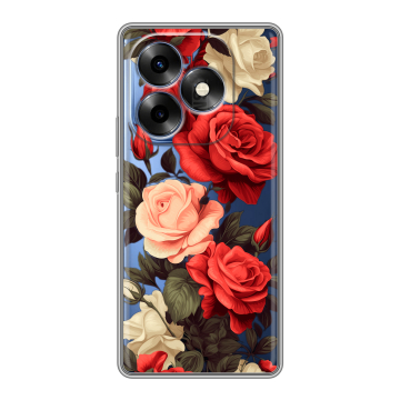 Силиконовый чехол на Itel S23 Plus с принтом Розы