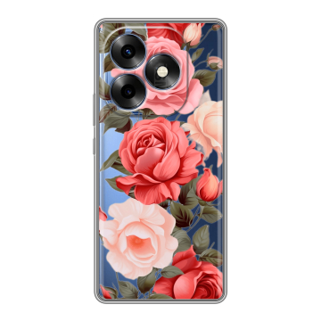 Силиконовый чехол на Itel S23 Plus с принтом Розы