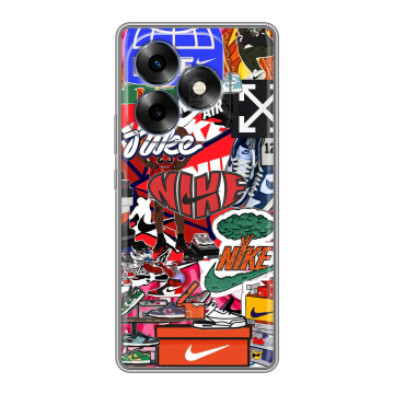 Силиконовый чехол на Itel S23 Plus с принтом Найк Nike яркий