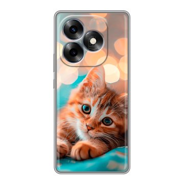 Силиконовый чехол на Itel S23 Plus с принтом котик