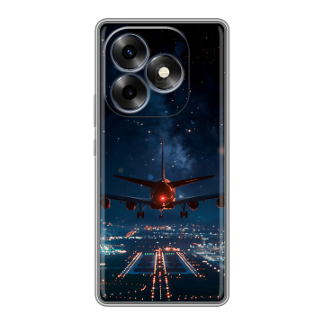 Силиконовый чехол на Itel S23 Plus с принтом самолет