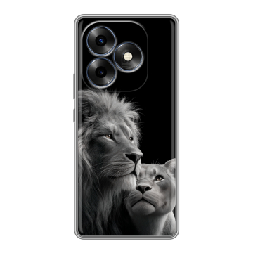 Силиконовый чехол на Itel S23 Plus с принтом Лев кошки Силиконовый чехол на Itel S23 Plus с принтом Лев кошки
