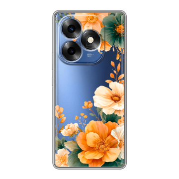 Силиконовый чехол на Itel S23 Plus с принтом Цветы принт Силиконовый чехол на Itel S23 Plus с принтом Цветы принт