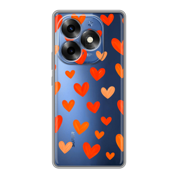Силиконовый чехол на Itel S23 Plus с принтом Сердечки Силиконовый чехол на Itel S23 Plus с принтом Сердечки