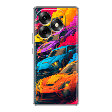 Силиконовый чехол на Itel S23 Plus с принтом Тачки Силиконовый чехол на Itel S23 Plus с принтом Тачки