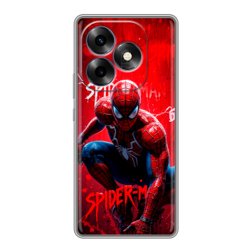 Силиконовый чехол на Itel S23 Plus с принтом Spiderman Человек паук Силиконовый чехол на Itel S23 Plus с принтом Spiderman Человек паук