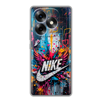 Силиконовый чехол на Itel S23 Plus с принтом Nike Найк