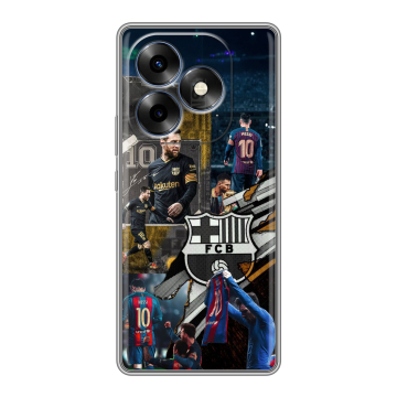 Силиконовый чехол на Itel S23 Plus с принтом Messi Barcelona