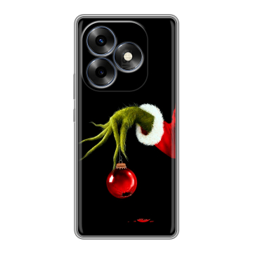Силиконовый чехол на Itel S23 Plus с принтом Новый год Гринч Силиконовый чехол на Itel S23 Plus с принтом Новый год Гринч