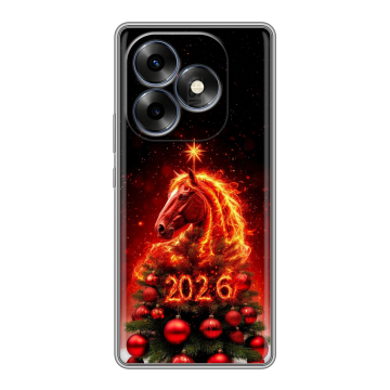 Силиконовый чехол на Itel S23 Plus с принтом Новый год Силиконовый чехол на Itel S23 Plus с принтом Новый год
