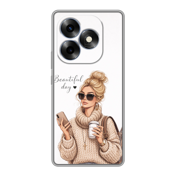 Силиконовый чехол на Itel S23 Plus с принтом женский