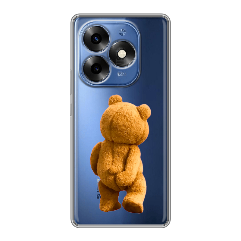 Силиконовый чехол на Itel S23 Plus с принтом Медведь Силиконовый чехол на Itel S23 Plus с принтом Медведь
