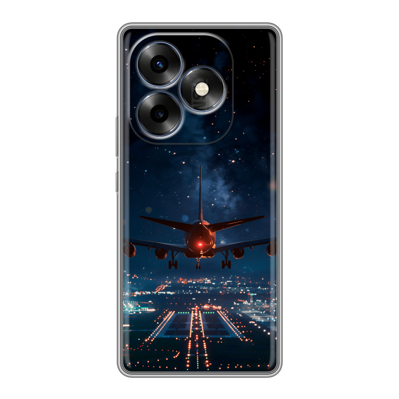 Силиконовый чехол на Itel S23 Plus с принтом самолет Силиконовый чехол на Itel S23 Plus с принтом самолет
