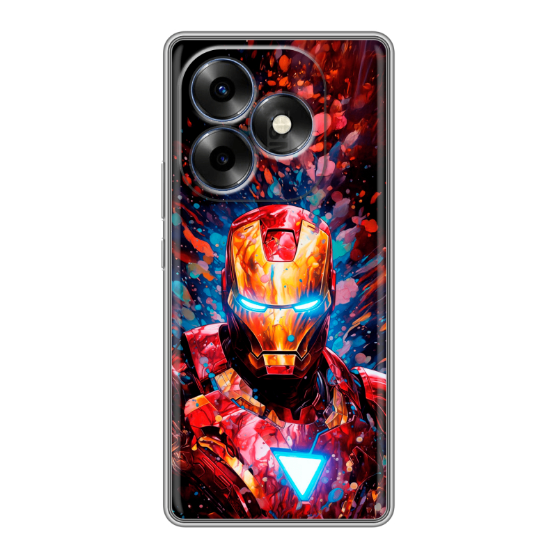 Силиконовый чехол на Itel S23 Plus с принтом Железный человек Ironman Силиконовый чехол на Itel S23 Plus с принтом Железный человек Ironman