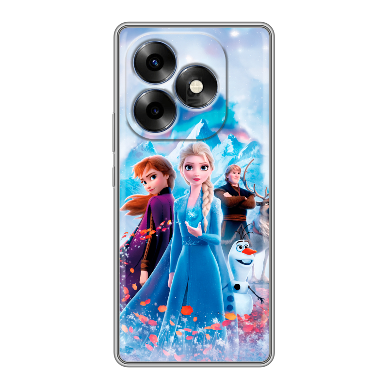 Силиконовый чехол на Itel S23 Plus с принтом Холодное сердце Frozen Силиконовый чехол на Itel S23 Plus с принтом Холодное сердце Frozen