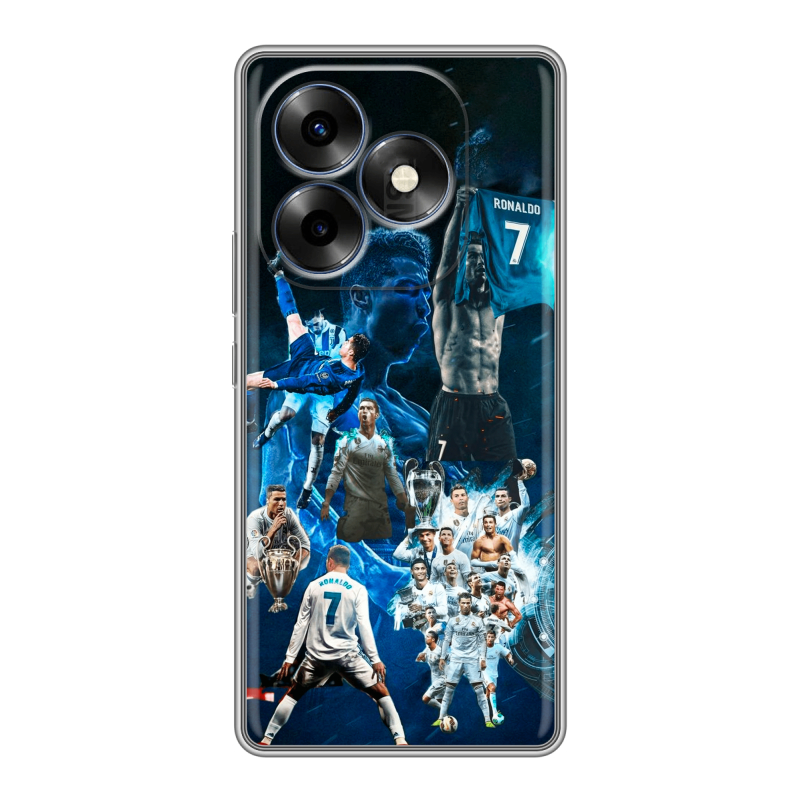 Силиконовый чехол на Itel S23 Plus с принтом Реал Роналдо Силиконовый чехол на Itel S23 Plus с принтом Реал Роналдо