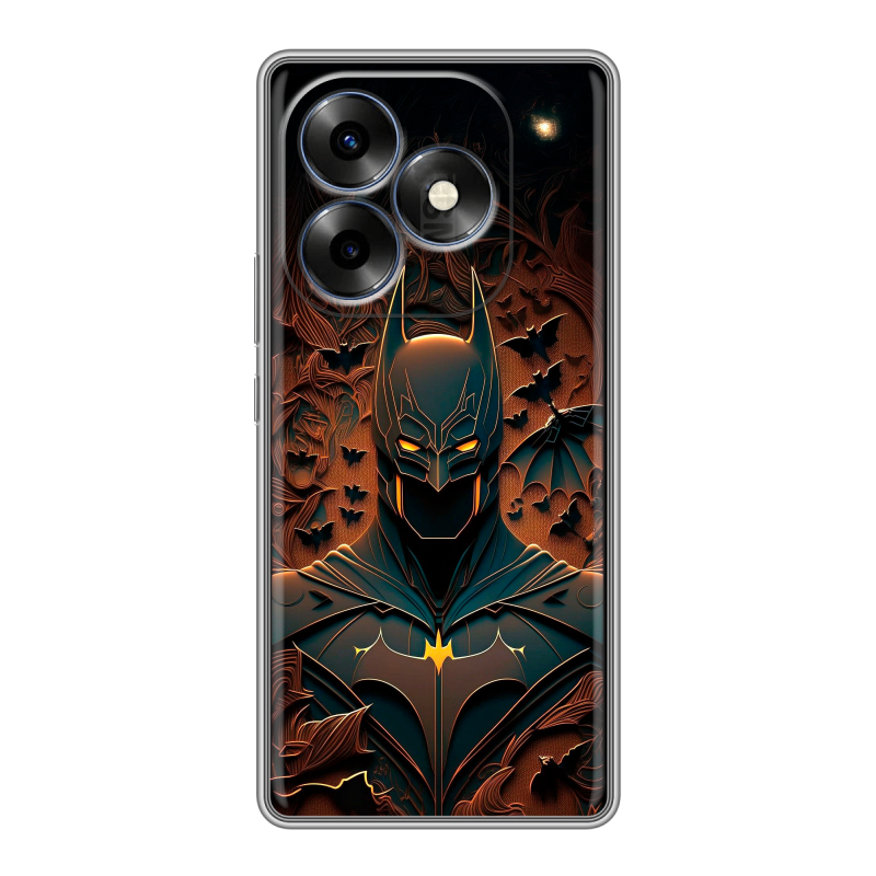 Силиконовый чехол на Itel S23 Plus с принтом Batman Бэтмен Силиконовый чехол на Itel S23 Plus с принтом Batman Бэтмен