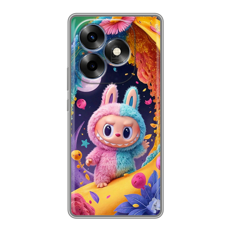 Силиконовый чехол на Itel S23 Plus с принтом Labubu Лабубу Силиконовый чехол на Itel S23 Plus с принтом Labubu Лабубу