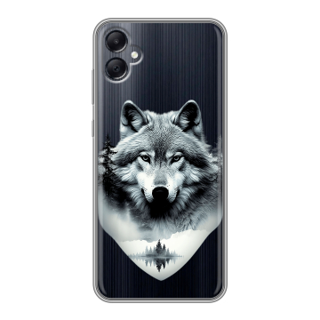 Силиконовый чехол на Samsung Galaxy A05 с принтом Волк в лесу Силиконовый чехол на Samsung Galaxy A05 с принтом Волк в лесу