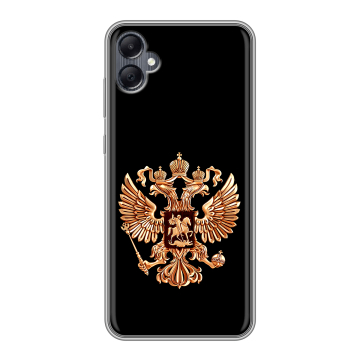 Силиконовый чехол на Samsung Galaxy A05 с принтом Герб России золотой