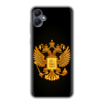 Силиконовый чехол на Samsung Galaxy A05 с принтом Герб России желтый
