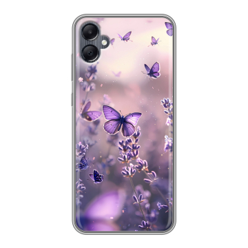 Силиконовый чехол на Samsung Galaxy A05 с принтом бабочки и лаванда